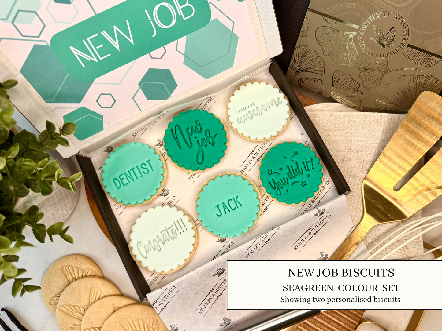 New Job Biscuits - Seagreen