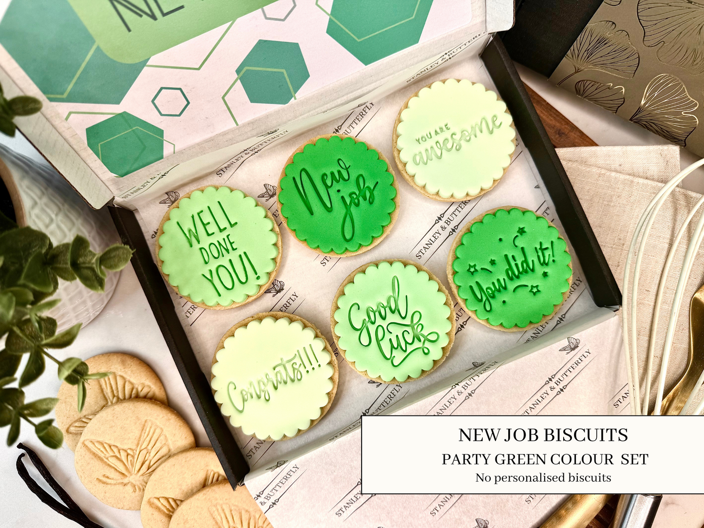 New Job Biscuits - Party Green