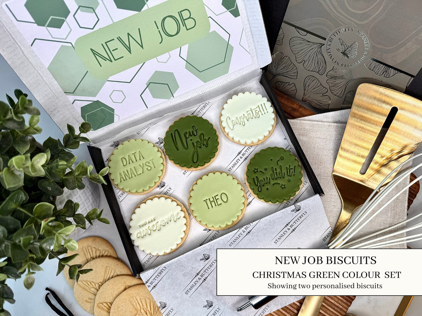 New Job Biscuits - Christmas Green