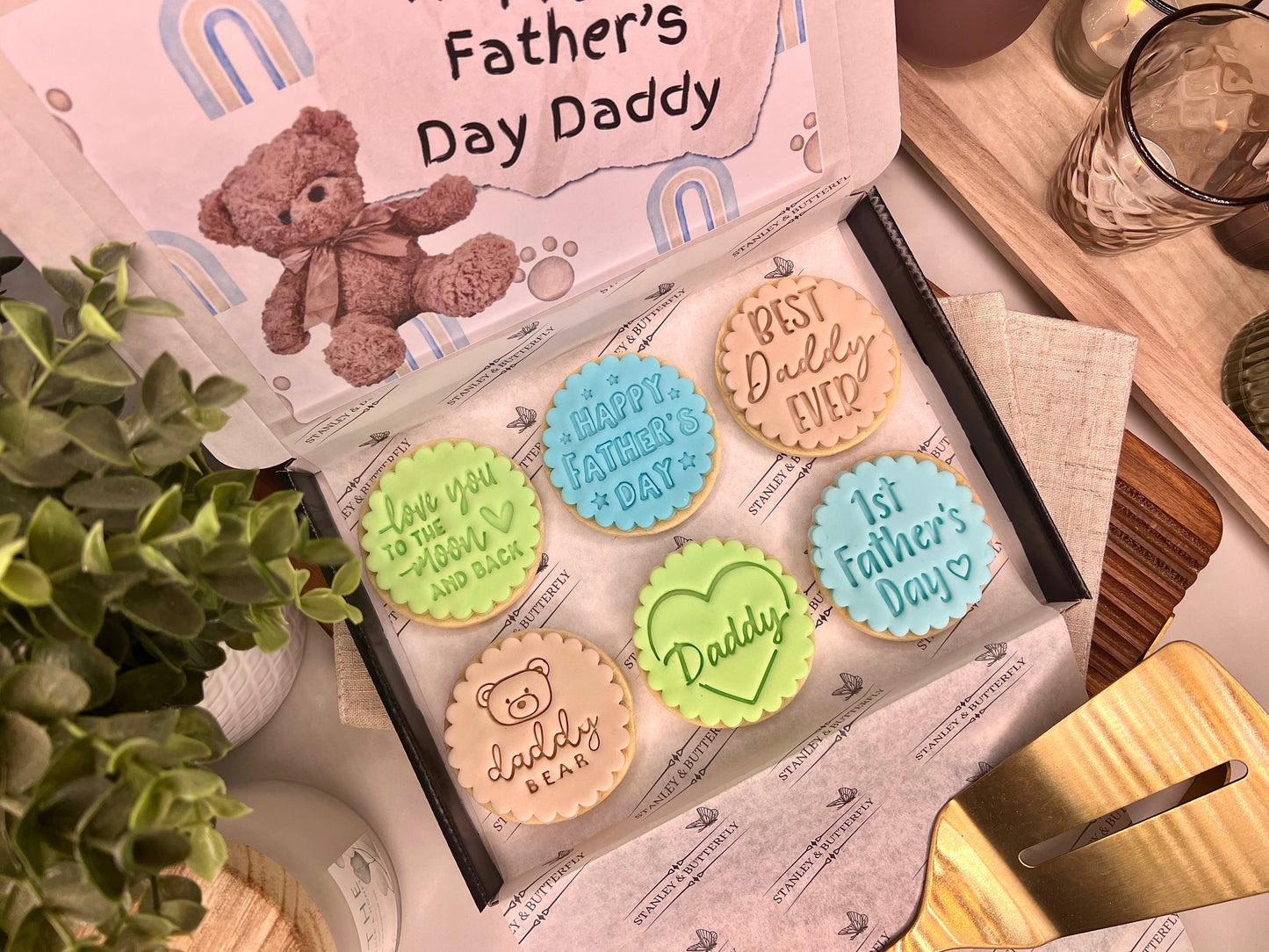 PREORDER 2024 | Bespoke First Fathers Day Biscuits In Gift Box