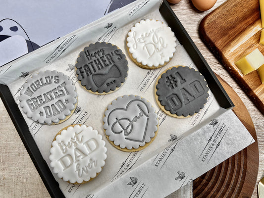 PREORDER 2024 | Bespoke Fathers Day Biscuits In Gift Box - Grey